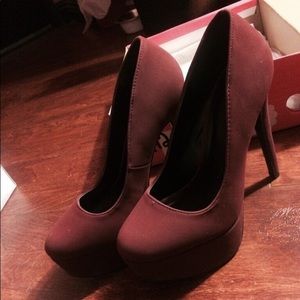 Berry canvas platform heels